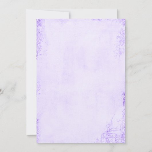 gouden Eiffeltoren Paarse Rozen bruiloft Kaart (Achterkant)