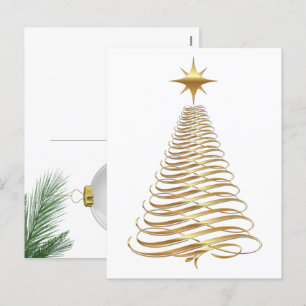 Gouden eigentijdse vakantieboom feestdagenkaart