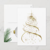 Gouden eigentijdse vakantieboom feestdagenkaart (Voorkant / Achterkant)