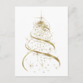 Gouden eigentijdse vakantieboom feestdagenkaart (Voorkant)