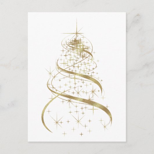 Gouden eigentijdse vakantieboom feestdagenkaart (Voorkant)