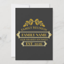 Gouden Eikenblad Familiereünie Aangepaste Naam en  Kaart