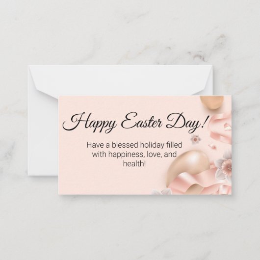 gouden eitjes roze achtergrond notitiekaartje (Voorkant)