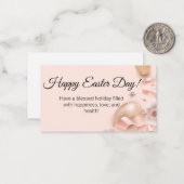 gouden eitjes roze achtergrond notitiekaartje (Voorkant / Achterkant in situ)