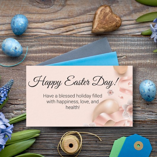 gouden eitjes roze achtergrond notitiekaartje