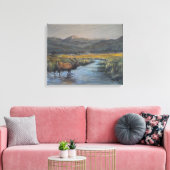 Gouden Eland Canvas Afdruk (Insitu (Woonkamer))