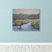 Gouden Eland Canvas Afdruk (Insitu (Houten vloer))