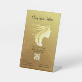 Gouden Elegance Salon voetstuk teken Reclamebord Met Voetstuk