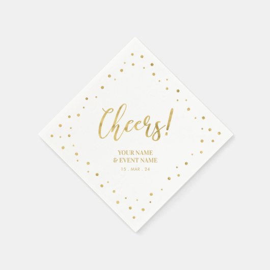 Gouden Elegant Klassiek Proost Op Alle Feestelijke Servet (Hoek)