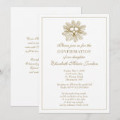 Gouden Elegant Sacrament van de Confirmantie  Kaart (Voorkant / Achterkant)