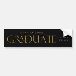 gouden elegant script afstuderen bumpersticker