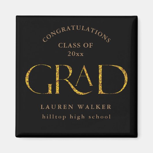 gouden elegant script afstuderen magneet (Voorkant)