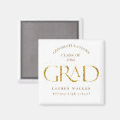 gouden elegant script afstuderen magneet (Voorkant / Achterkant)