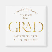 gouden elegant script afstuderen magneet (Voorkant)