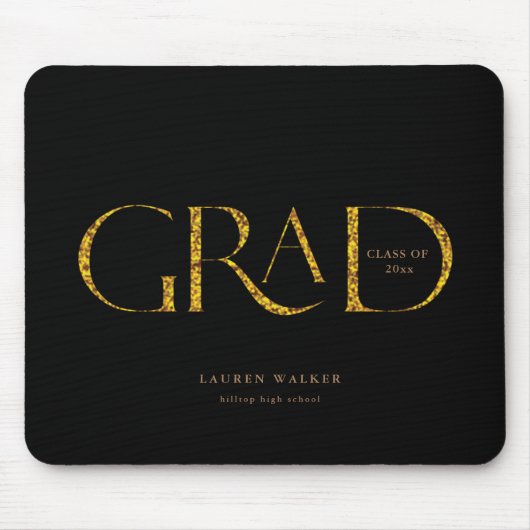 gouden elegant script afstuderen muismat (Voorkant)