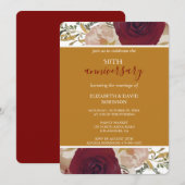 Gouden elegante 50ste huwelijksverjaardag uitnodig kaart (Voorkant / Achterkant)