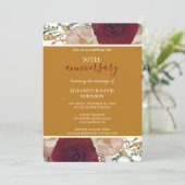 Gouden elegante 50ste huwelijksverjaardag uitnodig kaart (Staand voorkant)