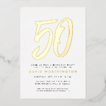 Gouden elegante 50ste verjaardagsfeest folie uitno