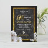 Gouden Elegante 60e Verjaardagsfeestfoto uitnodigi Kaart (Staand voorkant)