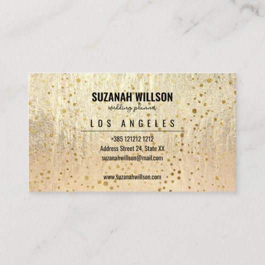 Gouden Elegante Achtergrond met Gouden Verfspatten Visitekaartje (Achterkant)