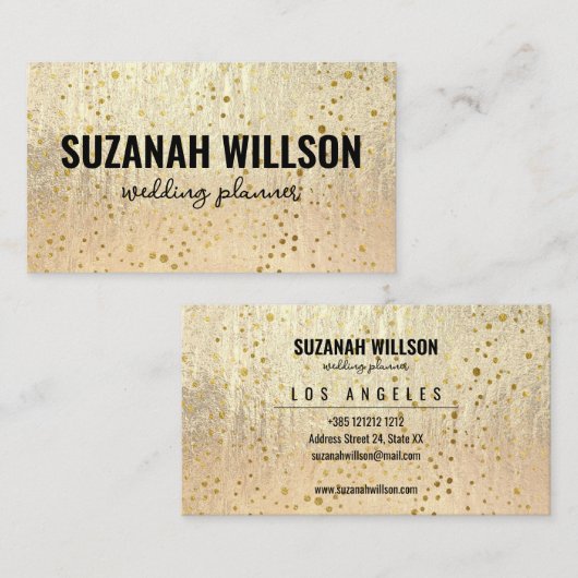 Gouden Elegante Achtergrond met Gouden Verfspatten Visitekaartje (Voorkant / Achterkant)