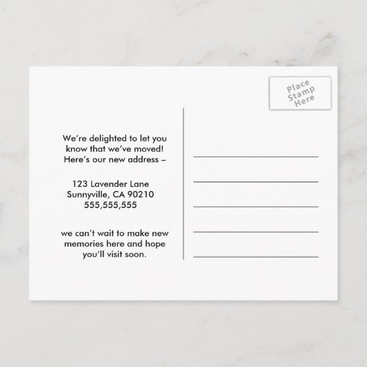 Gouden elegante adreswijziging die we hebben verpl aankondigingskaart (Achterkant)