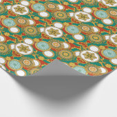 Gouden Elegante Arabesque Achtergrond Cadeaupapier (Hoek)