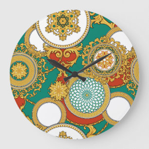 Gouden Elegante Arabesque Achtergrond Grote Klok