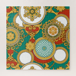 Gouden Elegante Arabesque Achtergrond Legpuzzel