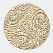 Gouden elegante art nouveau abstract magneet (Voorkant)
