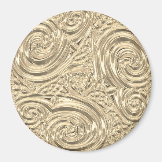 Gouden elegante art nouveau abstract magneet (Voorkant)