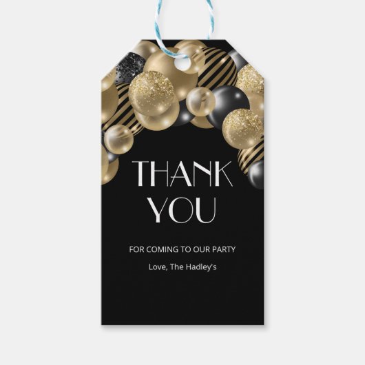 Gouden Elegante Bedankt Cadeaulabel (Voorkant)