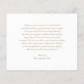 Gouden Elegante Begroting Bruiloft Dank u Kaart (Achterkant)