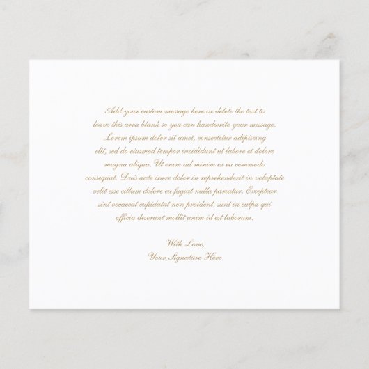 Gouden Elegante Begroting Bruiloft Dank u Kaart (Achterkant)