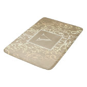 Gouden Elegante Bloei Monogram Badmat (Gekanteld)