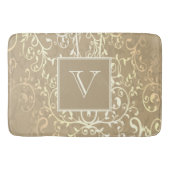 Gouden Elegante Bloei Monogram Badmat (Voorkant)