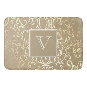 Gouden Elegante Bloei Monogram Badmat