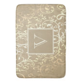 Gouden Elegante Bloei Monogram Badmat (Voorkant Verticaal)