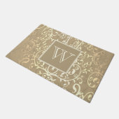 Gouden Elegante Bloeiende Monogram Deurmat (Schuin)