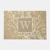 Gouden Elegante Bloeiende Monogram Deurmat (Voorkant)