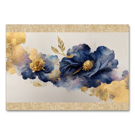 Gouden Elegante Bloem Kaart (Voorkant)