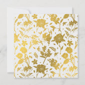 Gouden Elegante Bloemige Trouw Uitnodiging (Achterkant)
