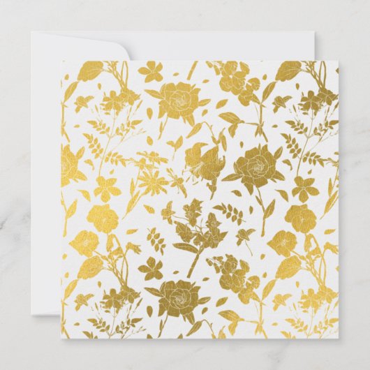 Gouden Elegante Bloemige Trouw Uitnodiging (Achterkant)