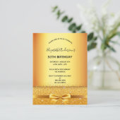 gouden elegante boeguitnodiging voor het vieren va briefkaart (Staand voorkant)