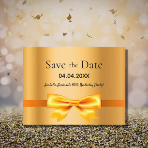 gouden elegante boog van het feest Sparen de Datum Briefkaart