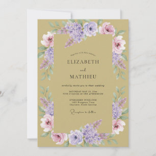 Gouden Elegante Botanische Bruiloft Kaart