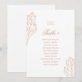 Gouden elegante botanische bruiloft zitkaart kaart (Voorkant / Achterkant)