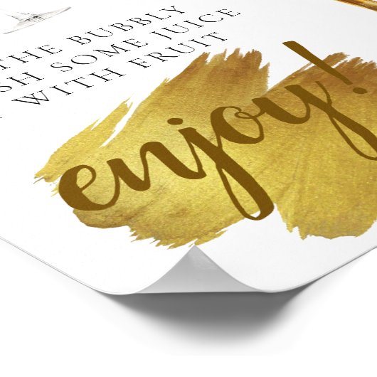 Gouden Elegante Bruidsbrunch Mimosa Bar Bord Poster (Hoek)