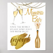 Gouden Elegante Bruidsbrunch Mimosa Bar Bord Poster (Voorkant)