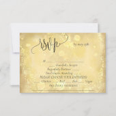 Gouden elegante bruiloft RSVP kaartje (Voorkant)